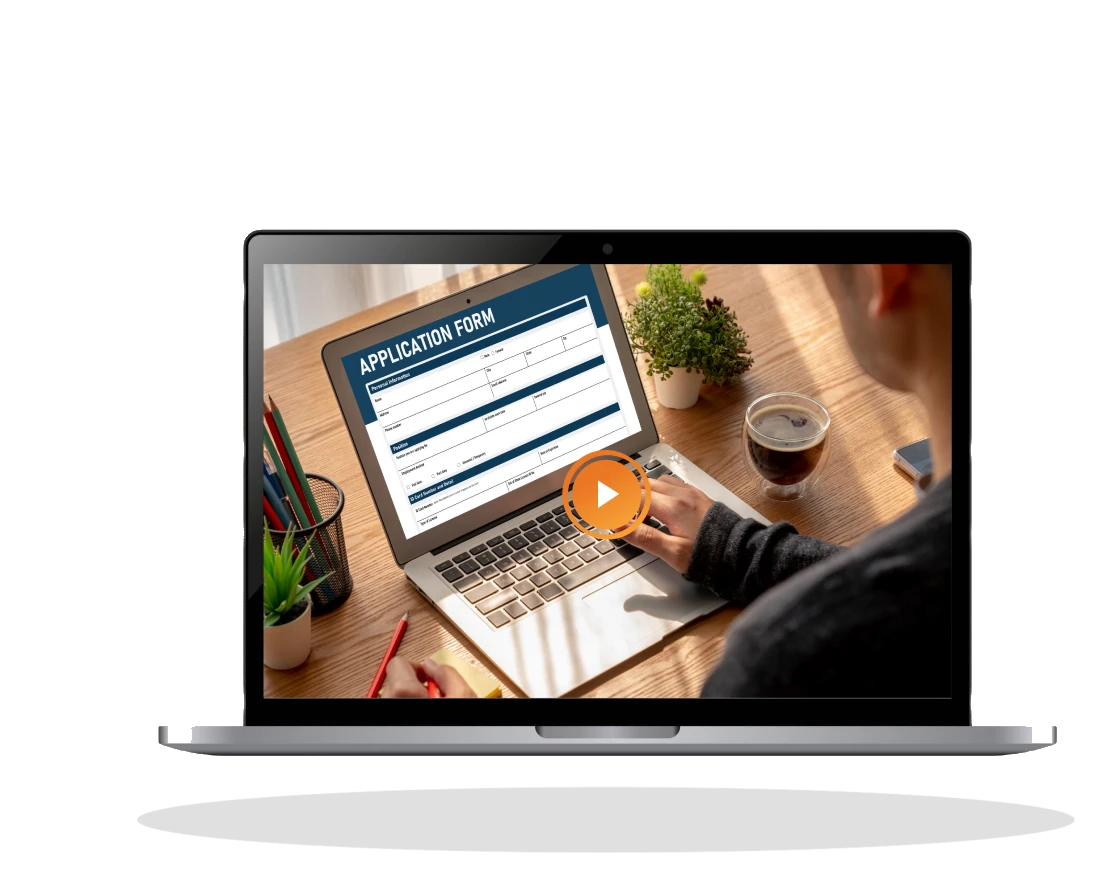 A visa application form open on a laptop
